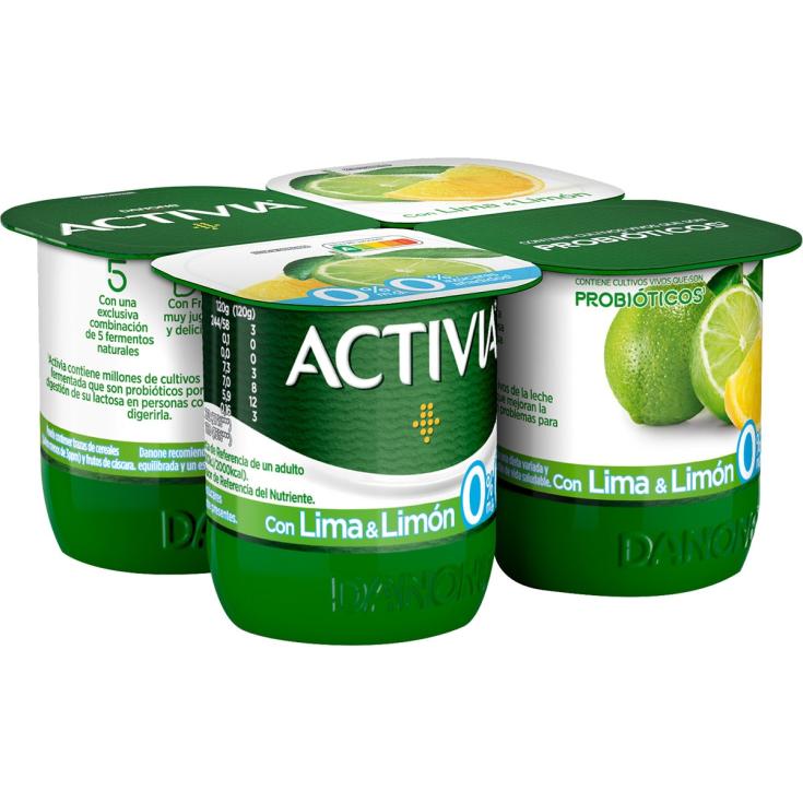 ACTIVIA LIMA LIMON 0% X4