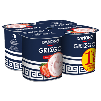 YOGHURT DANONE GRIEGO FRESA X4