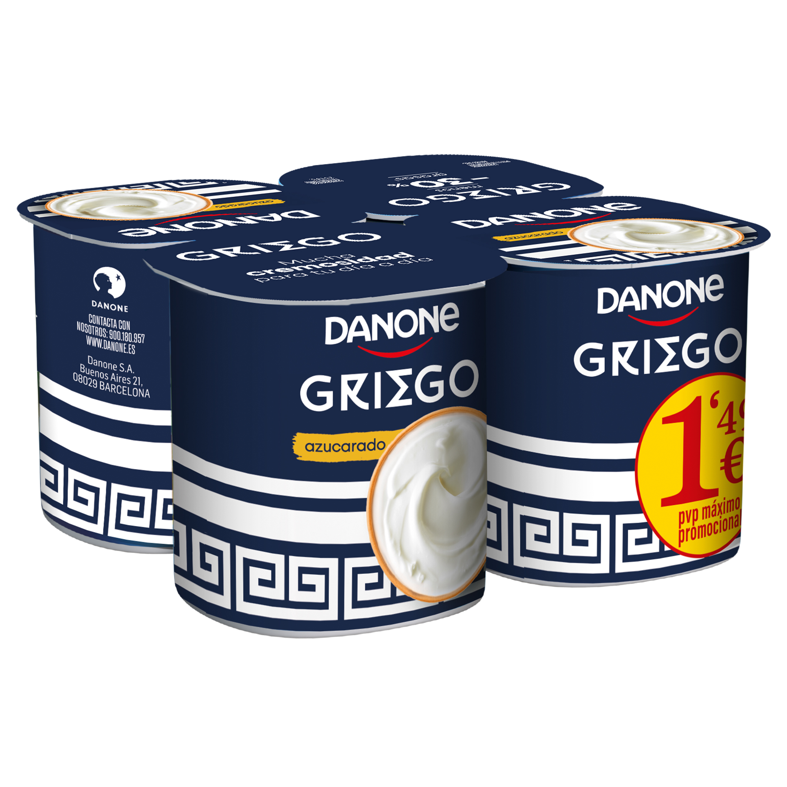 YOGHURT DANONE GRIEGO NATURAL AZUC.X4