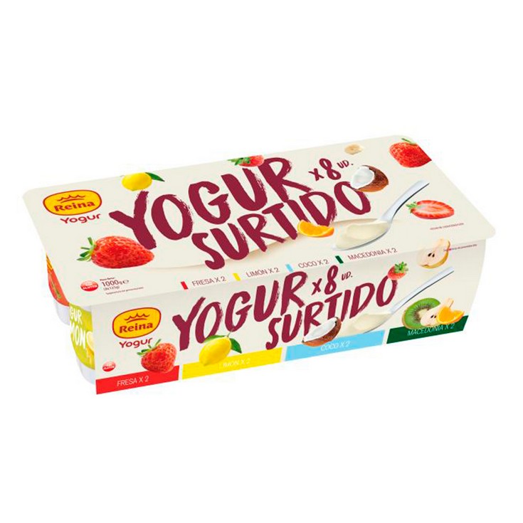 SURTIDO YOGUR FRESA LIMON COCO Y MACEDONIA 8X125G
