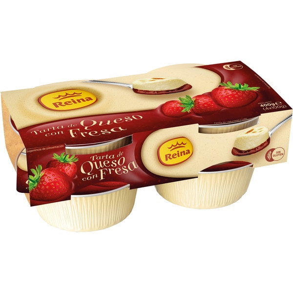 TARTA DE QUESO CON MERMELADA DE FRESA 4X100G