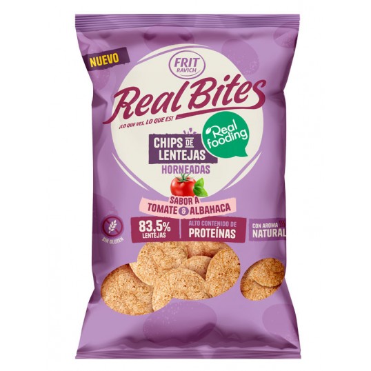 REAL BITES TOMATE ALBAHACA 80G 14U