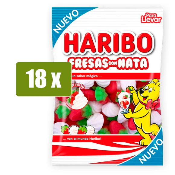 HARIBO FRESA CON NATA 100G 18U