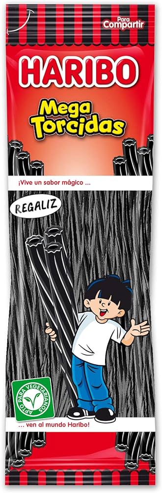 HARIBO MEGA TORCIDAS REGALIZ 200G 14U