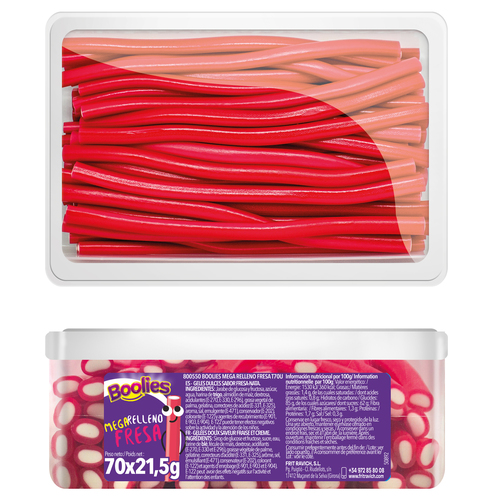 BOOLIES MEGA RELLENO FRESA 6XT70U