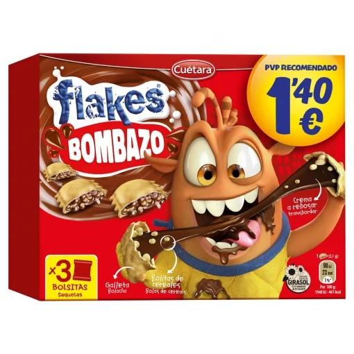 CUETARA FLAKES BOMBAZO 14EUR 105G 12U