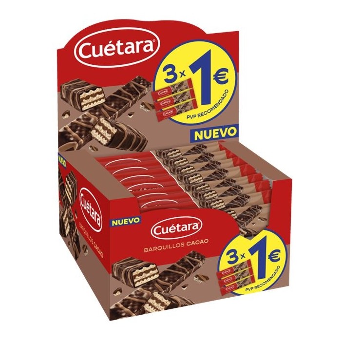 CUETARA WAFER CACAO 3X1EUR 21G 51U