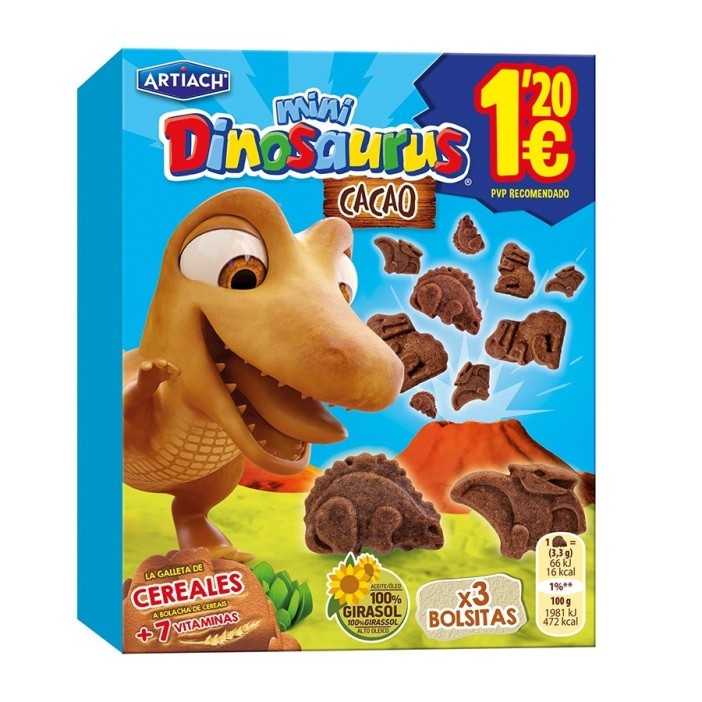 ART MINI DINOSAURUS CHOC 12EUR 120G 12U