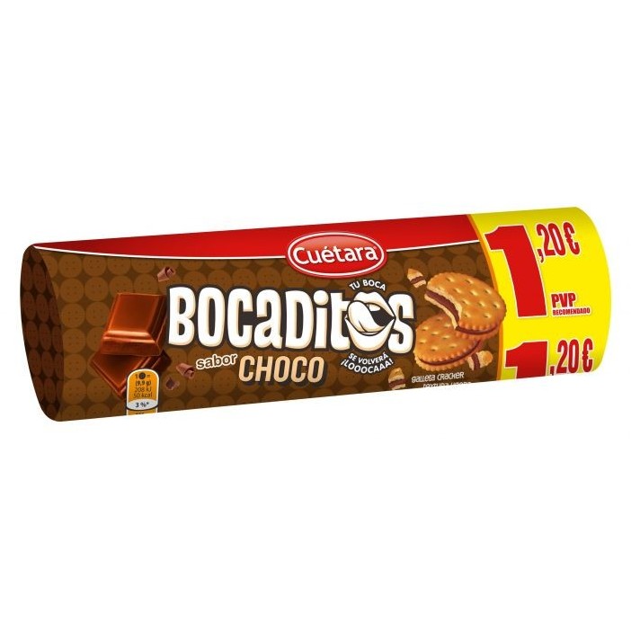 CUETARA BOCADITOS CHOCO 12EUR 150G 15U