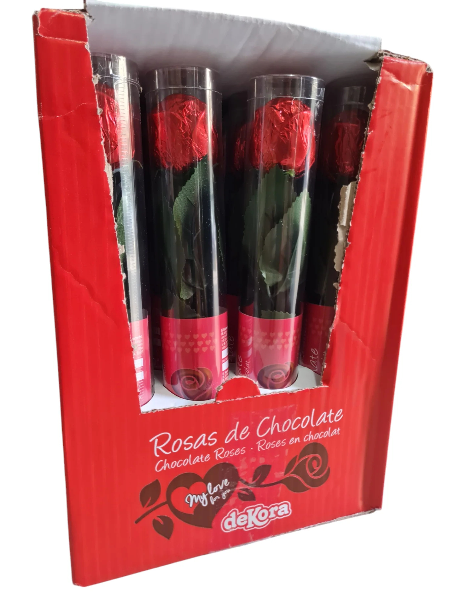 DEKORA ROSAS CHOCOLATE 30G 8U