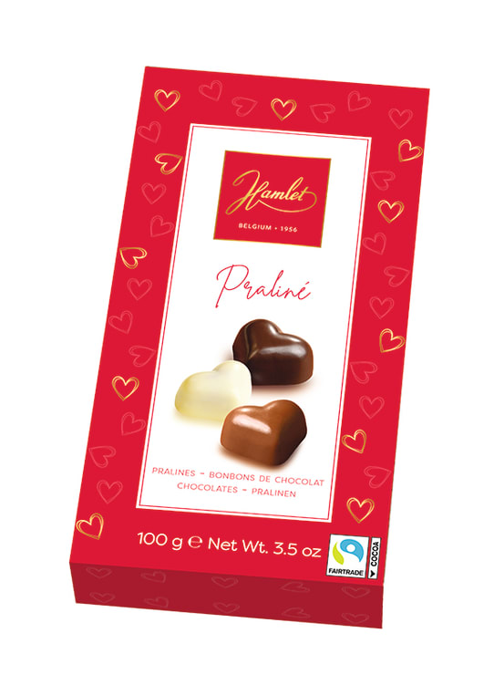 HAMLET PRALINE HEARTS 100G 20X1U