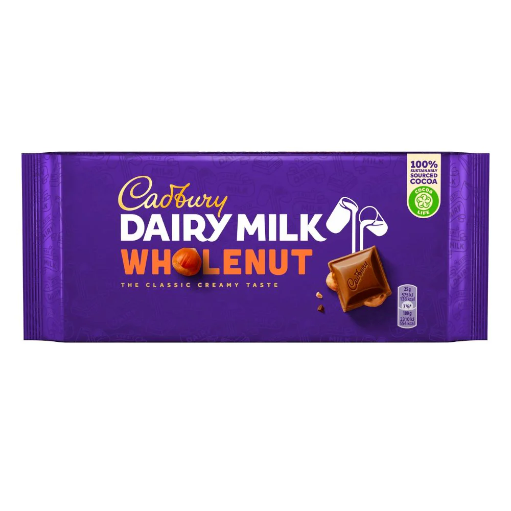 CDBRY 120G DAIRY MILK WHOLE NUT 16U