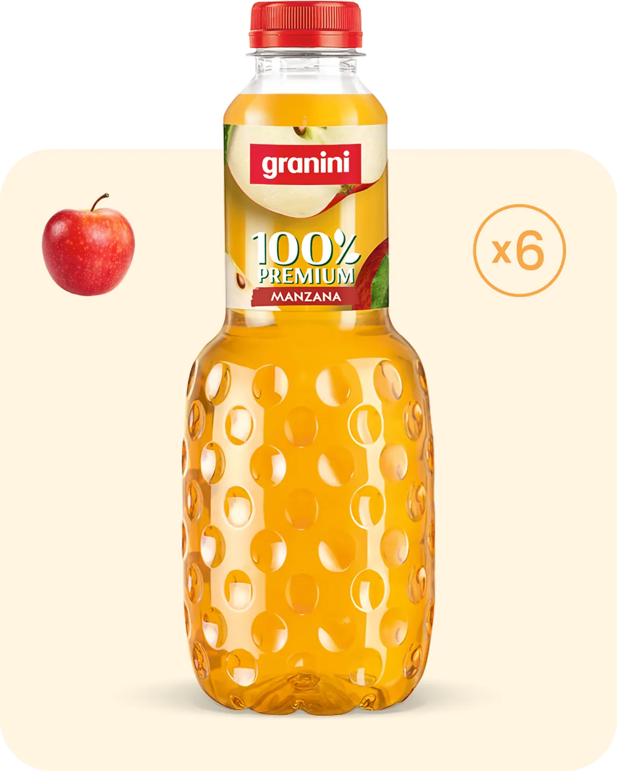 GRANINI 100 MANZANA PET 1L 6U