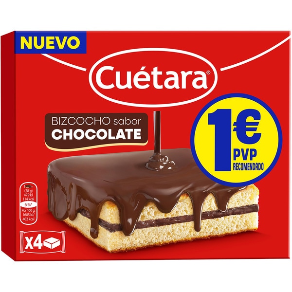 CUETARA BIZC CHOC NGR PACK4 1EUR 16U