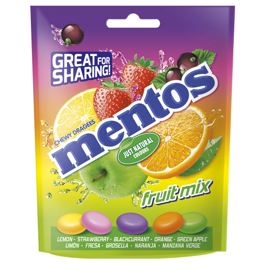 MENTOS POUCH BAG FRUIT MIX 160G 7U