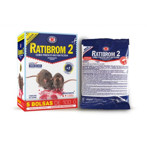 RATIBROM RATICIDA 5X100GR CEBO FRESCO