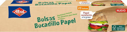ALBAL BOLSA BOCADILLO PAPEL 20U