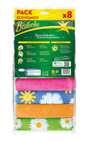 BALLERINA BAYETA MICROFI PACK8 FLOR