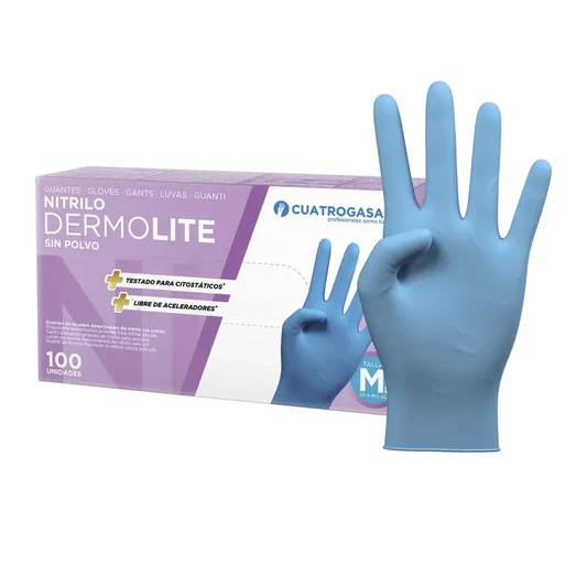 4GASA GUANTES NITR DERMO AZUL 100 L