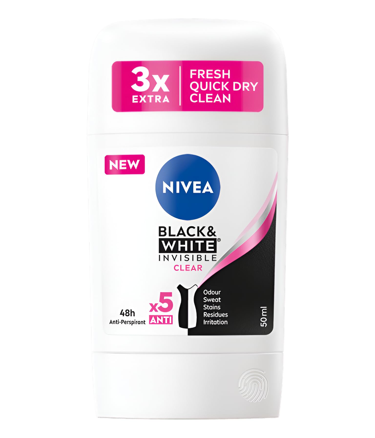 NIVEA DEO 50ML STICK BLACK AND WHI FEMALE