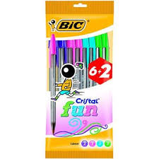 BIC BOLI CRISTAL FUN BL 6 PLUS 2